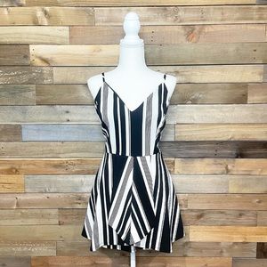 Venus Striped Mini Romper Dress
